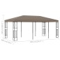 Gazebo 6x3 m tecido cinzento-acastanhado