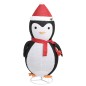 Pinguim de Natal decorativo com luzes LED tecido de luxo 180 cm