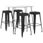 5 pcs conjunto de bar branco e preto