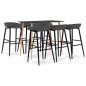 7 pcs conjunto de bar preto e cinzento