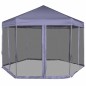 Tenda festas pop-up hexagonal 6 paredes 3,6x3,1m azul escuro