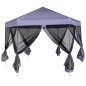 Tenda festas pop-up hexagonal 6 paredes 3,6x3,1m azul escuro