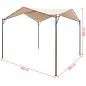 Gazebo tenda com toldo 3x3 m aço bege