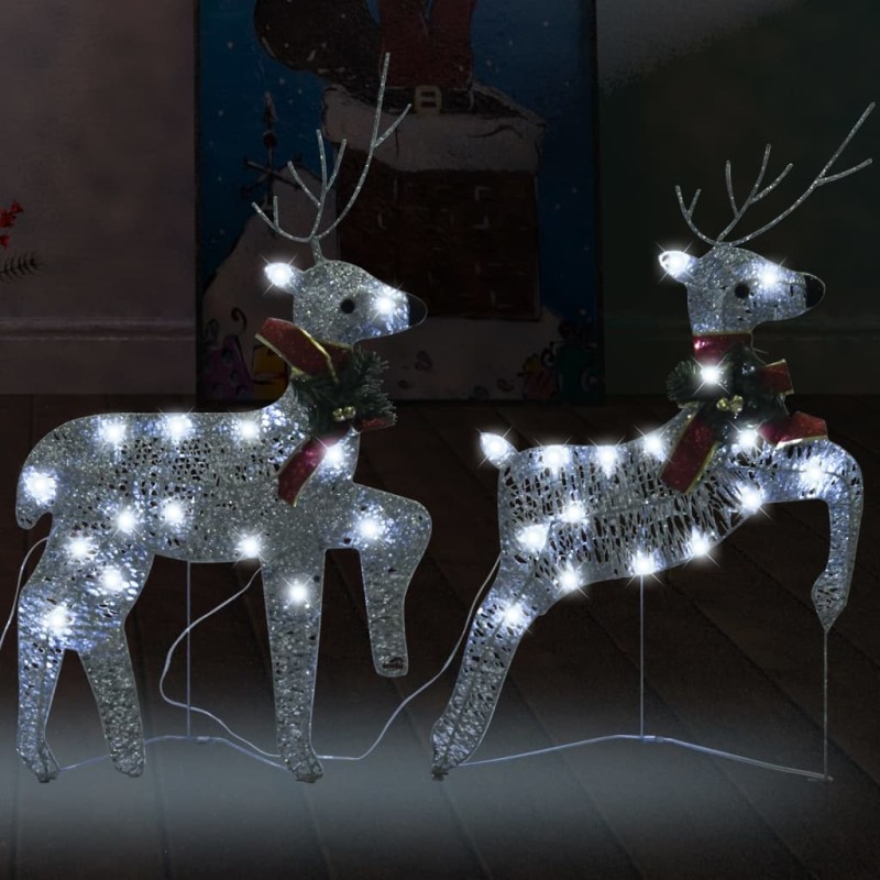 Renas de Natal 2 pcs 40 LEDs prateado-Luzes de Natal-Home Retail