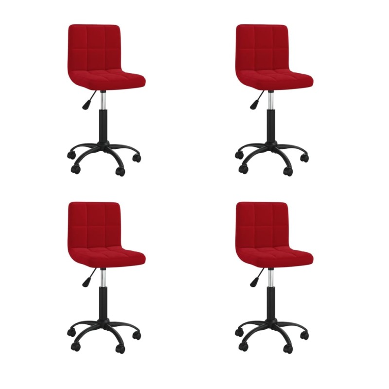 Cadeiras de jantar giratórias 4 pcs veludo vermelho tinto-Cadeiras de cozinha e sala de jantar-Home Retail