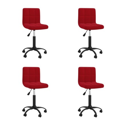 Cadeiras de jantar giratórias 4 pcs veludo vermelho tinto