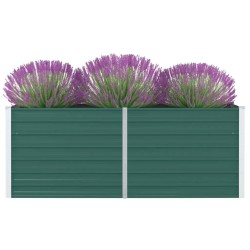 Canteiro de jardim elevado 160x80x45 cm aço galvanizado verde