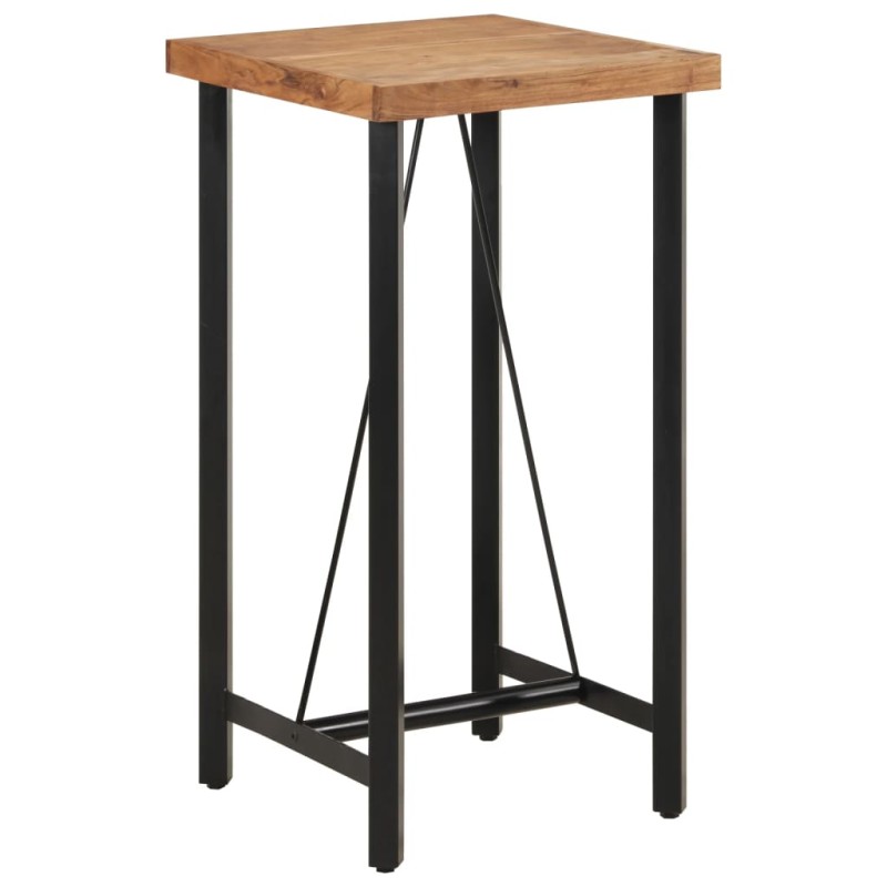 Mesa de bar 55x55x107 cm madeira de acácia maciça e ferro-Mesas de cozinha e de sala de jantar-Home Retail