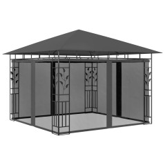 Gazebo com rede mosquiteira 3x3x2,73 m 180 g/m² antracite