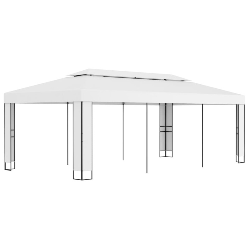 Gazebo com telhado duplo 3x6 m branco-Toldos e gazebos-Home Retail