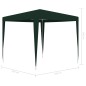 Tenda para festas 2,5x2,5 m 90 g/m² verde