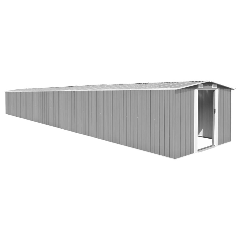 Abrigo de jardim 257x990x181 cm aço galvanizado cinzento-Abrigos-Home Retail