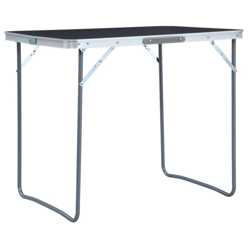 Mesa de campismo dobrável com estrutura metal 80x60 cm cinzento-Mobiliário para campismo-Home Retail