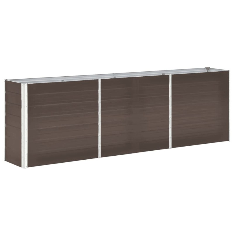 Canteiro elevado de jardim aço galvanizado 240x40x77cm castanho-Vasos e floreiras-Home Retail