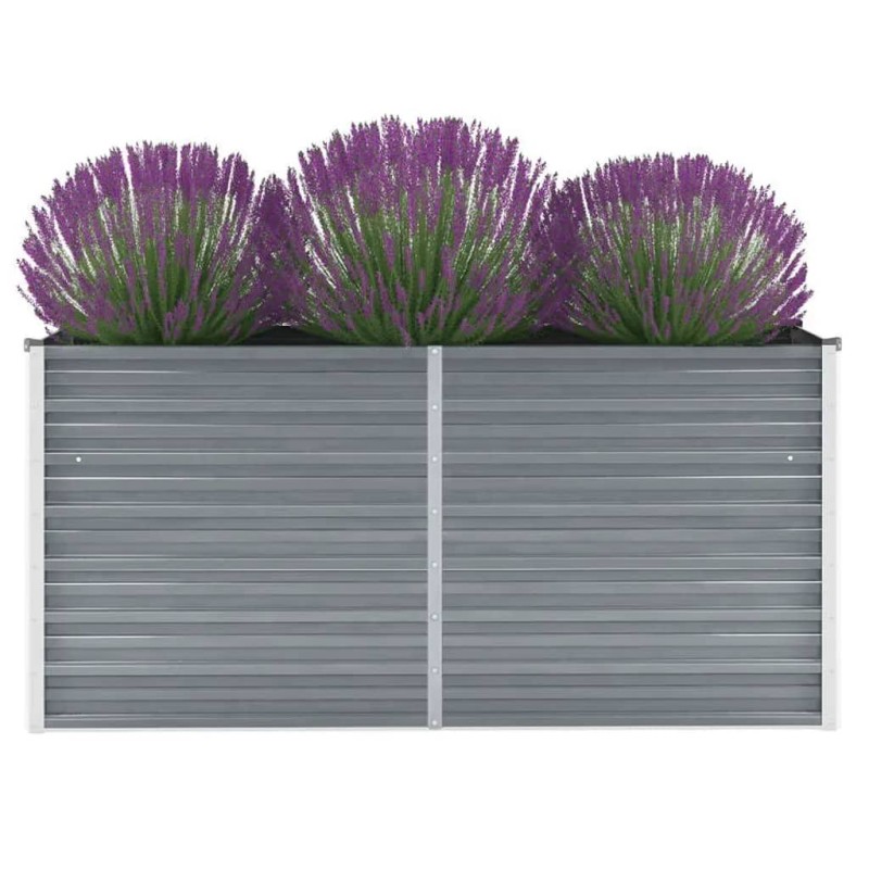 Canteiro elevado de jardim aço galvanizado 160x40x77cm cinzento-Vasos e floreiras-Home Retail