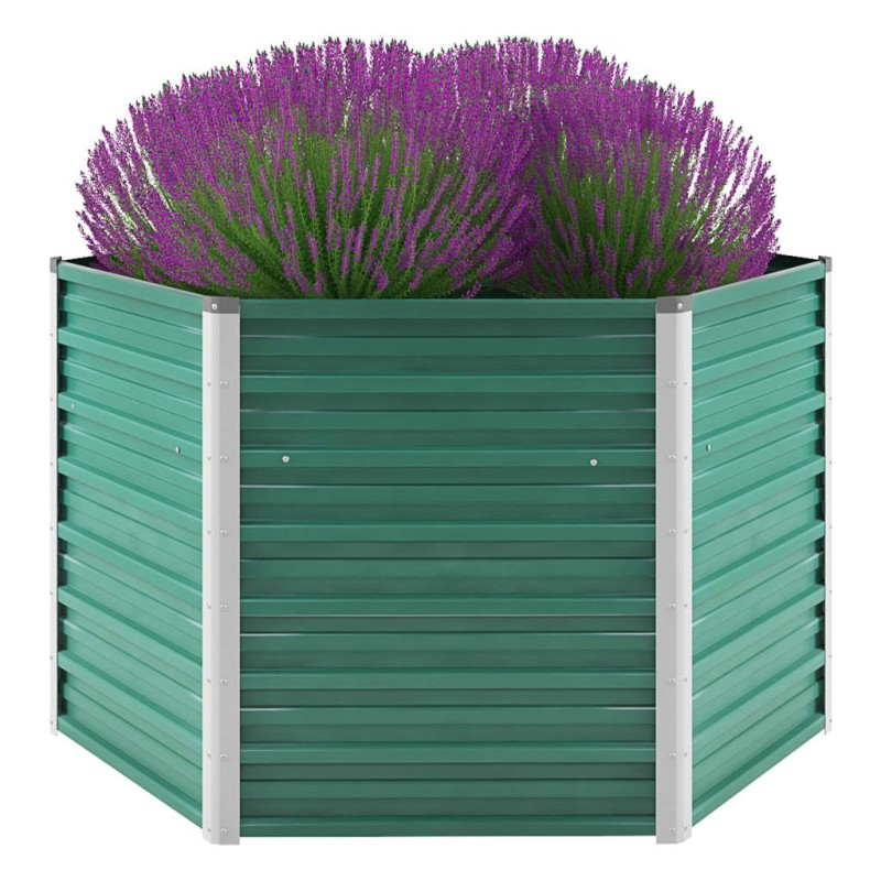 Canteiro elevado jardim aço galvanizado 129x129x77 cm verde-Vasos e floreiras-Home Retail