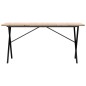 Mesa de jantar estrutura em X 140x80x75,5cm pinho/ferro fundido