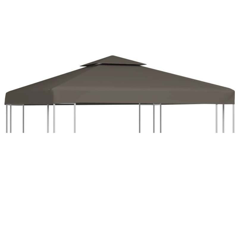 Cobertura gazebo c/ 2 camadas 310 g/m² 3x3 m cinza-acastanhado-Topos para toldos e gazebos-Home Retail