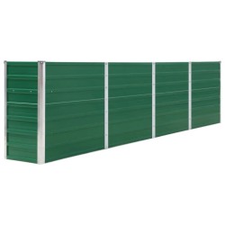 Canteiro jardim elevado 320x40x77 cm aço galvanizado verde