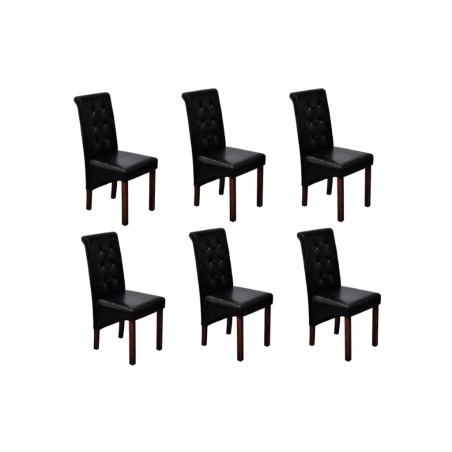 Cadeiras de jantar 6 pcs couro artificial preto