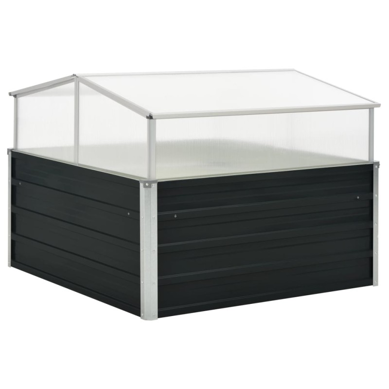 Estufa 100x100x77 cm aço galvanizado antracite-Vasos e floreiras-Home Retail