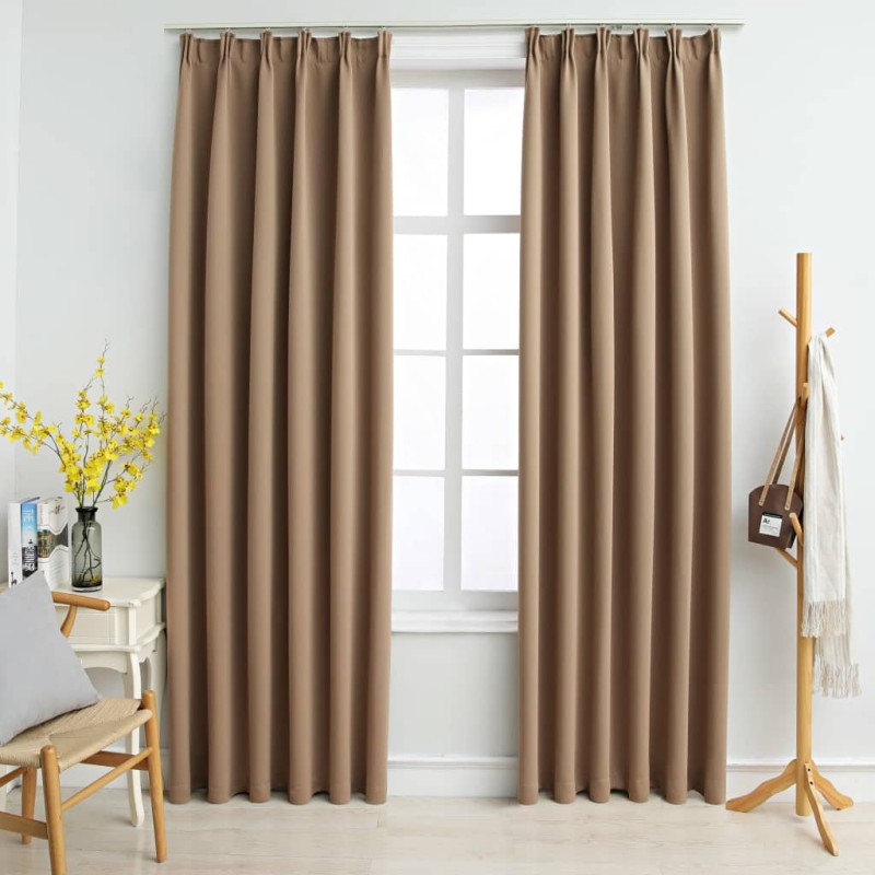 Cortinas blackout c/ganchos 2pcs 140x175cm cinzento-acastanhado-Persianas e cortinas-Home Retail