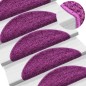 Tapetes de escada 15 pcs 65x21x4 cm violeta