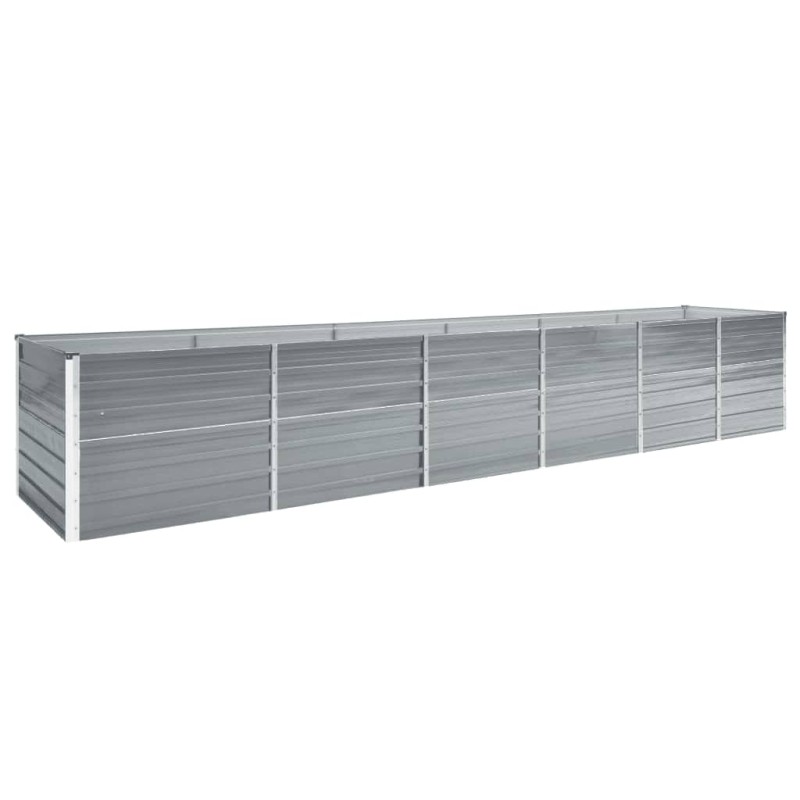 Canteiro elevado de jardim 480x80x77cm aço galvanizado cinzento-Vasos e floreiras-Home Retail