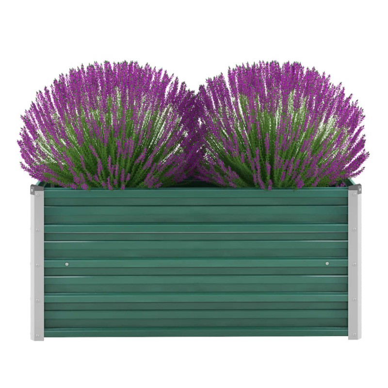 Canteiro elevado de jardim aço galvanizado 100x40x45 cm verde-Vasos e floreiras-Home Retail