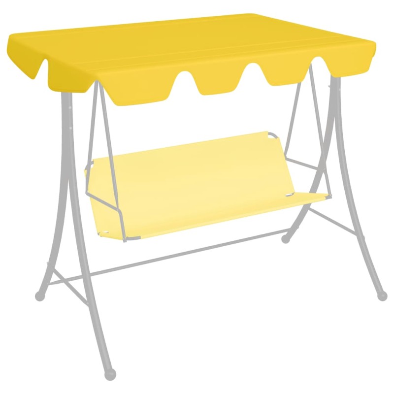 Toldo suplente p/ baloiço de jardim 150/130x105/70 cm amarelo-Topos para toldos e gazebos-Home Retail