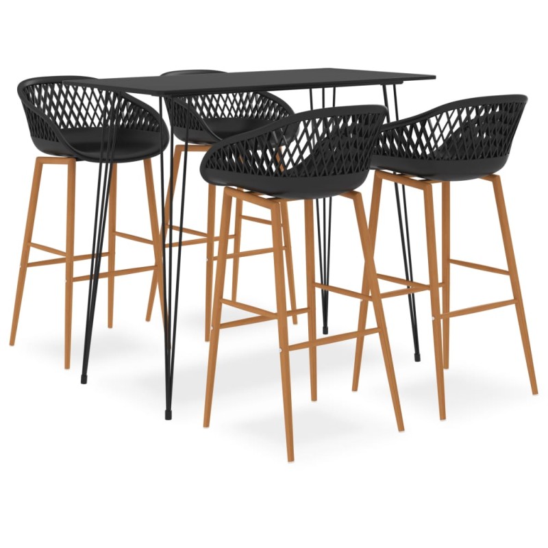 5 pcs conjunto de bar preto-Conjuntos de móveis para cozinha e sala de jantar-Home Retail