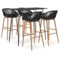 5 pcs conjunto de bar preto