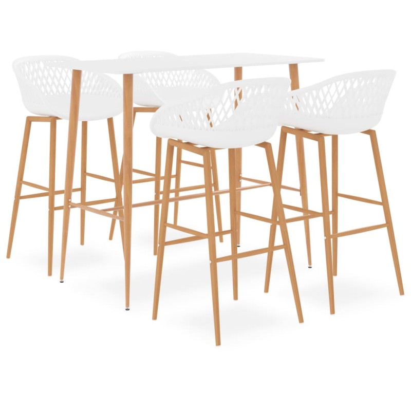 5 pcs conjunto de bar branco-Conjuntos de móveis para cozinha e sala de jantar-Home Retail