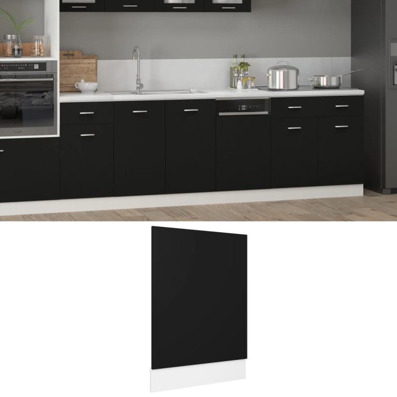 Painel máquina lavar louça 45x3x67 cm derivados madeira preto-Armários de cozinha-Home Retail