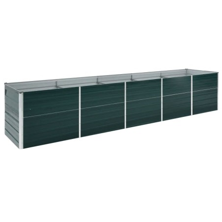 Canteiro elevado de jardim 400x80x77cm aço galvanizado verde