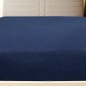 Lençóis ajustáveis 2 pcs 160x200 cm algodão jersey azul marinho