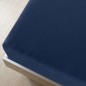 Lençóis ajustáveis 2 pcs 140x200 cm algodão jersey azul marinho