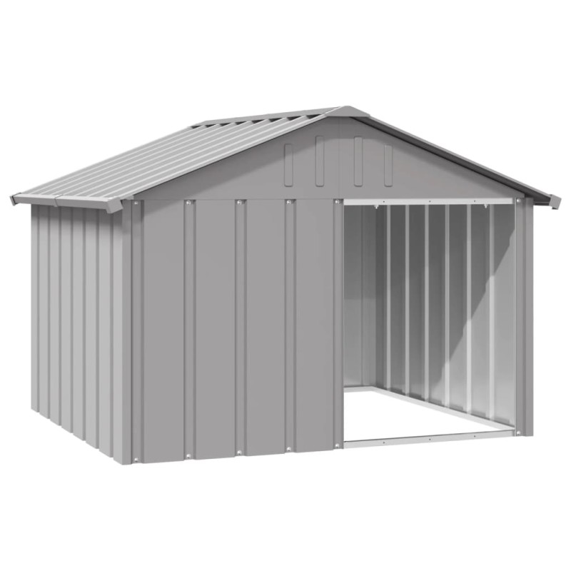 Casota para cães 116,5x103x81,5 cm aço galvanizado cinzento-Casotas para cães-Home Retail