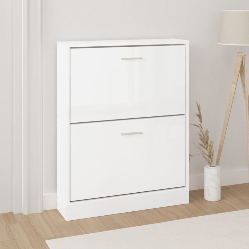 Sapateira 59x17x81 cm derivados de madeira branco brilhante-Sapateiras e organizadores-Home Retail