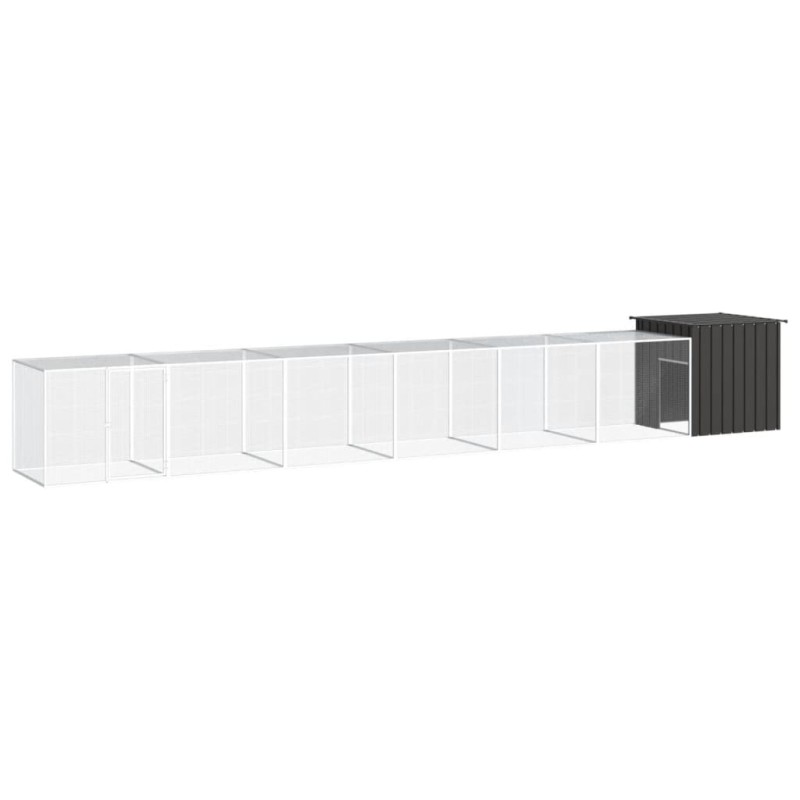 Galinheiro 700x91x100 cm aço galvanizado antracite-Casotas e gaiolas para animais pequenos-Home Retail