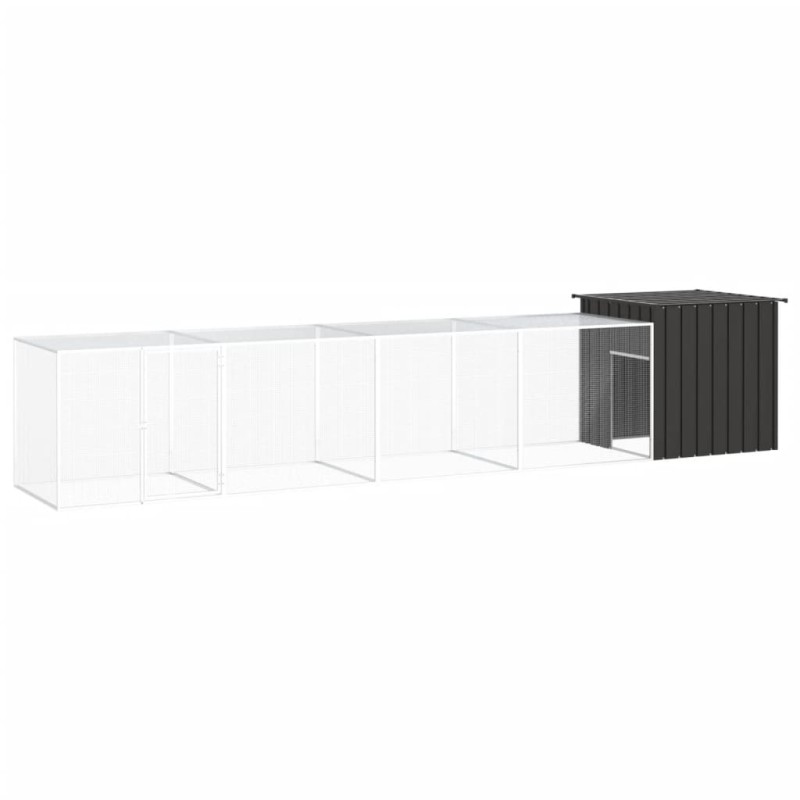 Galinheiro 500x91x100 cm aço galvanizado antracite-Casotas e gaiolas para animais pequenos-Home Retail