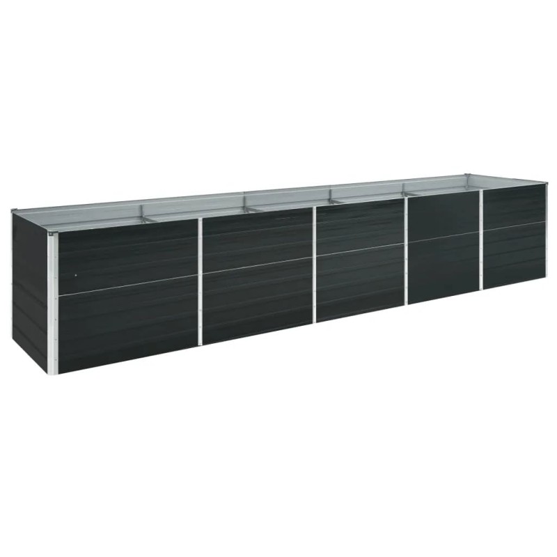 Canteiro jardim elevado 400x80x77cm aço galvanizado antracite-Vasos e floreiras-Home Retail