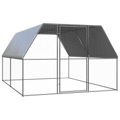 Galinheiro de exterior 3x4x2 m aço galvanizado