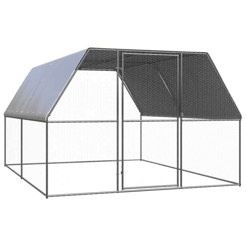 Galinheiro de exterior 3x4x2 m aço galvanizado-Casotas e gaiolas para animais pequenos-Home Retail