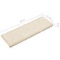 Tapete/carpete para degraus 15 pcs 65x21x4 cm branco