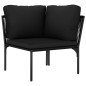 8 pcs conjunto lounge de jardim c/ almofadões PVC preto