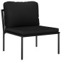 8 pcs conjunto lounge de jardim c/ almofadões PVC preto