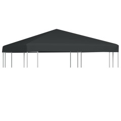 Cobertura de gazebo 310 g/m² 3x3 m cinzento