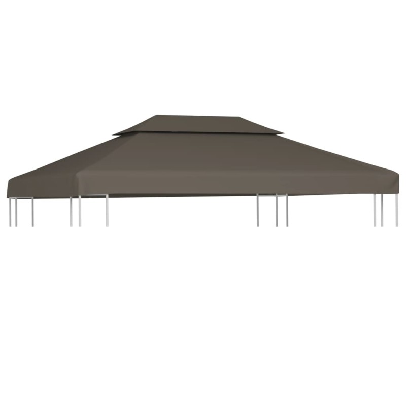 Cobertura gazebo c/ 2 camadas 310 g/m² 4x3 m cinza-acastanhado-Topos para toldos e gazebos-Home Retail