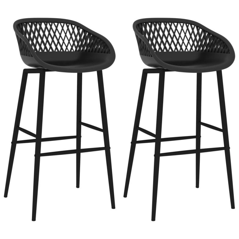 Cadeiras de bar 2 pcs preto-Bancos de bar-Home Retail